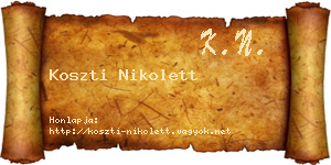 Koszti Nikolett névjegykártya